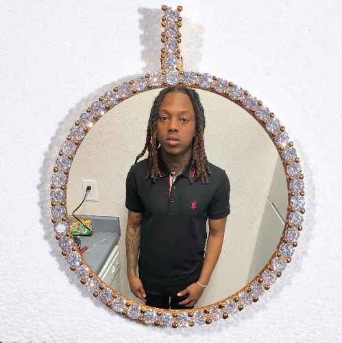 LARGE 3D CIRCLE CUSTOM PICTURE PENDANT